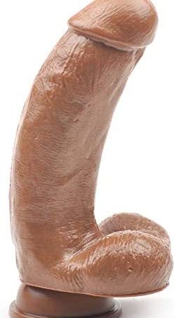 BeHorny Realistic Penis Dildo with Balls and Suction Cup Base, Brown
