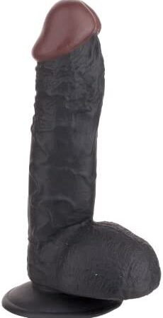 NMC Hoodlum Realistic Dong with Suction Base, 7.5 Inch, Flesh Black