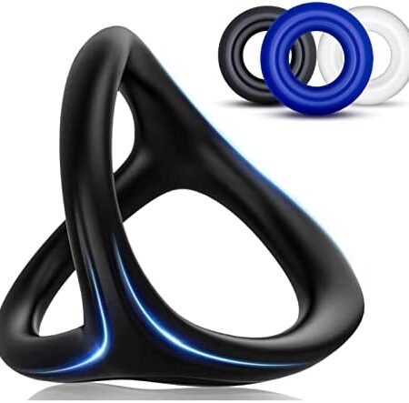 Silicone Penis Rings Set, LVFUNCO 2 Different Sizes Cock Rings for Erection Enhancing, Long Lasting Stronger Men Sex Toy, 4PCS Stretchy Medical Safe Adult Sex Toys & Games