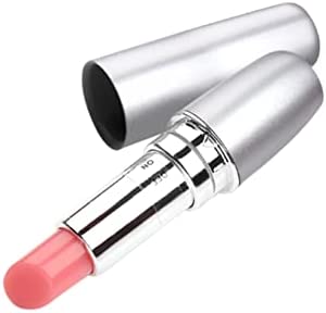 Lipstick Bullet Vibrator Sex Toy Ladies Massager Clitoris Battery Operated Vagina Adult Stimulator Water Resistant (Silver)