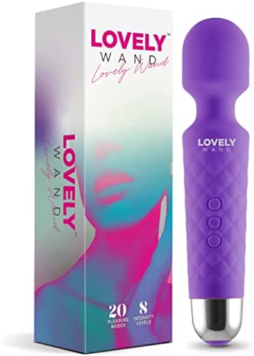 Vibrator Sex Toy, Adult Sex Toys for Women - Powerful Electric Wand Massager Vibrator, G Spot Clitoris Stimulation, Dildo, Vibrators, Water-Resistant, Wireless - 20 Vibration Modes & 8 Speeds (Purple)