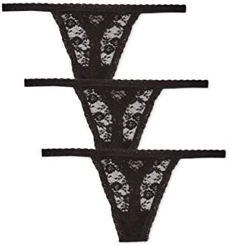 Iris & Lilly Women's Lace G-String Knickers, Pack of 3