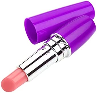 Lipstick Bullet Vibrator Sex Toy Ladies Massager Clitoris Battery Operated Vagina Adult Stimulator Water Resistant (Purple)