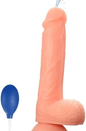 Adult Sex Toy Realistic Dildo,9" Squirting Ejaculating Dildo with Enema Bulb,Big Anal Dildo Strap on Huge Dildo Suction Cup Dildo