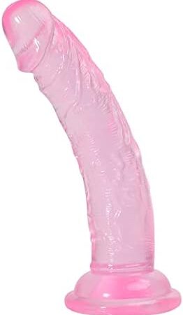 Realistic Dildos Sex Toys, Silicone Flexible Dildo with Suction Cup for Hands-Free Play, 6.5 Inch Adult Toys for Men Women Couples G Spot Sex Toy Anal Butt Plug Prostate, Pink Small