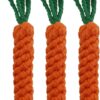HESUILONG Carrot Dog Toys Puppy Teething Toys Dog Rope Toys Teething Toys for Puppies Cat Chew Toys Safe Braided Rabbit Toys Healthy Gift 3 PCS