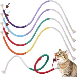 4 Pcs Catnip Toy Bite Rope, Cat Chew Sticks, Interactive Cat Toy for Indoor Cats, Kitten Teething Chew Toy Rope, Filled Natural Catnip Cat Chew Teeth Cleaning, Stress Release Catnip Cotton Rope Toy