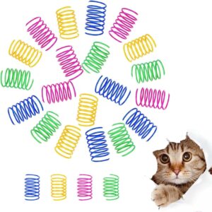 40 Pcs Cat Spring Toy, Cat Springs, Cat Toys for Indoor Cats Adult, Cattycoil Safe Toy, Cat Coil Toy to Kill Time and Keep Fit for Swatting Biting Hunting Kitten Toys