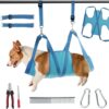 6 In 1 Pet Comb Nail File For Bathing Ear/Eye Care Dog Grooming Harness Helper Blue Restrain Your Baby Behave Well Pet Grooming Hammock For Large Dogs Harness For Cats