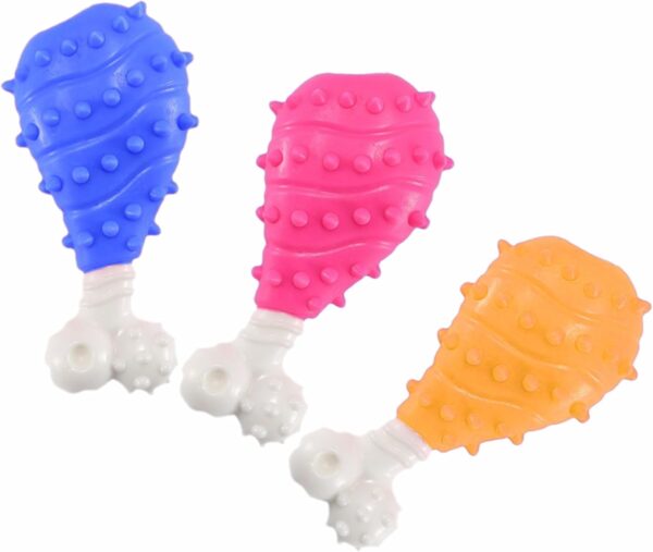 ADLAM Dog Bone Toy Indestructible Teething Chew Dental Bones Tough Chewers Strong Gentle Pet Toys Gift Dogs Puppies Cleans Teeth Puppy Training Play Game Assorted Color (1Pc)