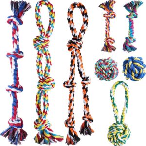 Aitmexcn 8 Pcs Dog Rope Toys for Large and Medium Aggressive Chewers, Heavy Duty Dog Rope Toy for Large Dog, Dental Cleaning Dog Chew Toys, Dog Tug Toy for Boredom, 100% Cotton Indestructible Dog Toy