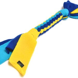 DogDirect London, DOG TUG TOY Tugger Tug Chase Rope SMALL: 45cm/17in, LARGE: 75cm/29in, Soft plaited Flexible FLEECE DOG TOYS Ideal FOR TRAINING, PUPPY PLAY, HAND MADE (Small, Blue) KAS2