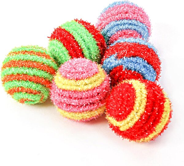 Fadcaer 6 Pcs Cat Toy Ball,4.5 cm Colorful Cat Balls Rainbow Cat Toy Balls,Cat Toy Balls for Indoor Kittens,Durable Cat Ball,Interactive Cat Toy for Indoor Outdoor Cat Kitten (Random Color)