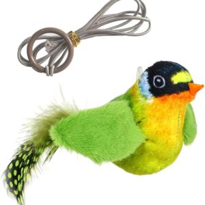 Fadcaer Cat Toys Interactive,Bird Squeaky Cat Toy for Indoor Cats Kitten Flapping Bird Cat Toy Catnip Toys Soft Plush Cat Toy with Realistic Bird Voice for Cats Entertaining,Exercising(Colorful 1)