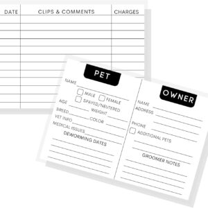 Groomer Care Instruction Cards | 30 Pack | 4x6" inch Postcard | Pet Care Supplies | Black and White Card Design