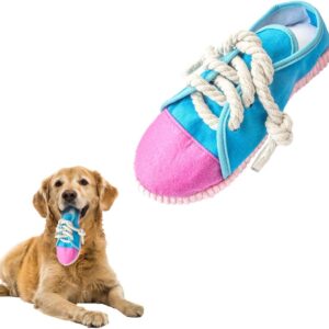 IFOYO Dog Chew Toy, Safe and Durable Dog Squeaky Toy Mini Sneakers Shoes Toy for Puppy, Small Medium Dogs, Birds, Cats, Ferrets, Rabbits, Guinea Pigs and Small Animals, Blue