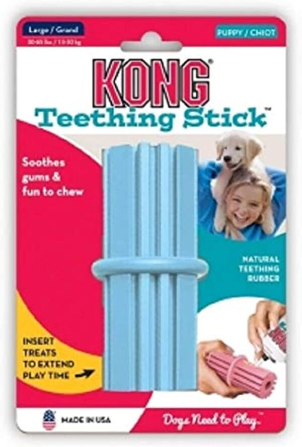 KONG Puppy Teething Stick Dog Toy, Large, Assorted Pink/Blue