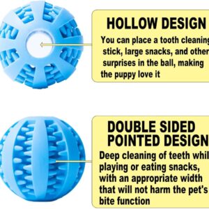 MZQSIY Dog Treat Dispenser Ball Toy Interactive Dog Toys for Boredom Teeth Cleaning Chew Toy Rubber Ball for Puppy Small Dogs(Large 7cm/2.75in, Blue)