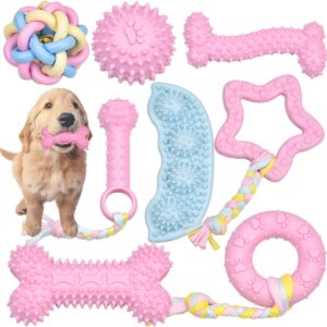 Ousiya 8 Pack Puppy Toys Set,Puppy Chew Toys,Puppy Teething Toys From 8 Weeks,Dog Toys for Small Dogs Training and Playtime