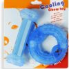 SPOFLY Puppy Teething Chew Toys, Freezable Puppy Teething Toy, 1 Teething Ring +1 Teething Bone Freezable Dog Chew Toys Set (Blue, Bone+Ring)