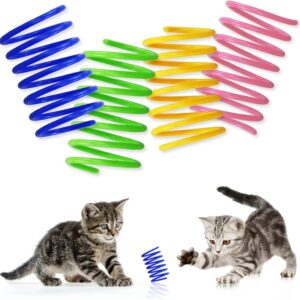 SZCXDKJ 20 Pcs Cat Spring Toys Colorful Spring Cat Toy BPA-free Plastic Coil Spiral Springs Pet Interactive Toys for Cat Kitten Pets Novelty Gift