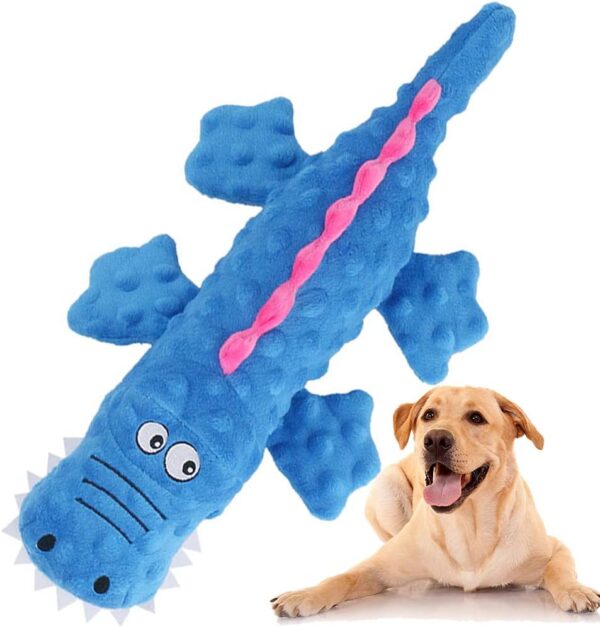 Speedy Panther Crocodile Plush Dog Toys for Large Dogs, Soft Squeaky Dog Dog Toys for Boredom Puppy Toys for Small Medium Large Dogs