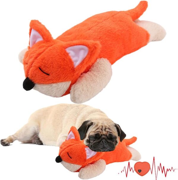 Speedy Panther Heartbeat Toy for Puppy, Fox Puppy Toy with Heartbeat, Dog Training Toy for Separation Anxiety Relief, Behavioral Aid for Pets - Fox