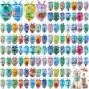Sweetude 100 Pcs Summer Plaid Dog Bandana Bulk with Sayings Hawaii Dog Bandana Pet Scarf Triangle Bibs Washable Puppy Kerchief Adjustable Grooming Supplies for Small Medium Large Dog Cat Accessories