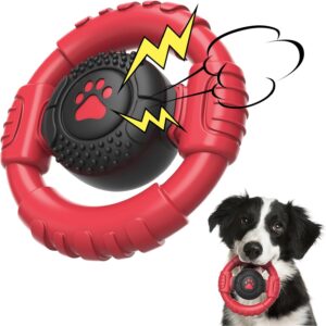 Tough Dog Toys for Aggressive Chewers Large Medium Breed, Indestructible Nylon & Rubber Squeaky Toy for Big Dogs, Heavy Duty Super Chewer for Pitbull