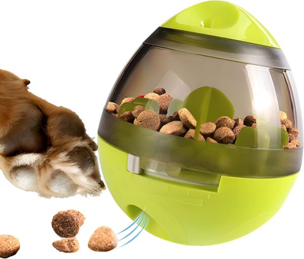 Zellar Treat Dispensing Dog Toy - Dog Treat Ball/Food Dispenser/Interactive Toys/Slow Eating Treat Ball for Small Medium Dogs and Cats (Green)