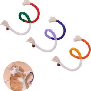 couduan 3 Pcs Catnip Toy Bite Rope,Kitten Chew Rope Toys,Cats Teething Bite Sticks,Natural Indoor Interactive Kittens Toy,Cleaning Stress Woven Cattoy