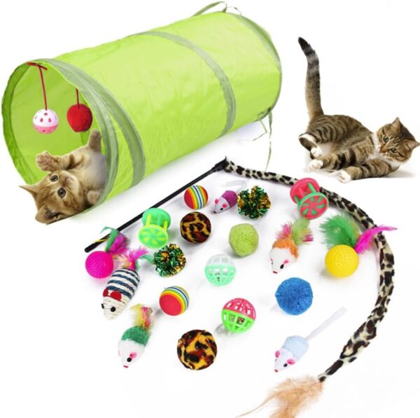 WeFine Cat Toys 20Pcs Kitten Toys Cat Interactive Toys Set for Indoor Cats