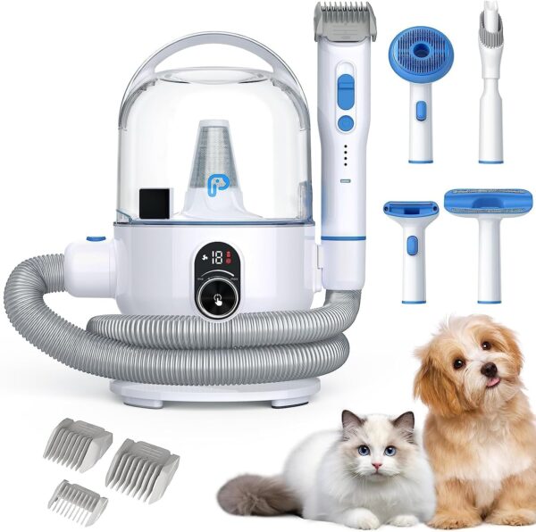 ACONEE Dog Hair Vacuum & Dog Grooming Kit, 5 in-1 Pet Grooming Vacuum Suction 99% Pet Hair for Dogs Cats, 2L Large Capacity Dust Cup, Low Noise Dog Hair Vacuum for Shedding Pet Hair