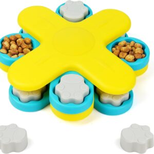 BELLE VOUS Interactive Dog Puzzle Toy - Treat Dispenser Enrichment Game for Small, Medium & Large Dogs - Slow Feeder for IQ Training/Brain Stimulation