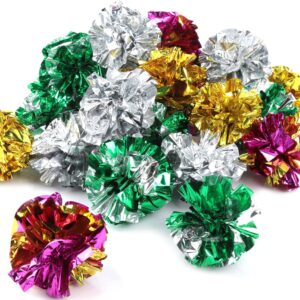 Bestsupplier 25 Pack Crinkle Balls Cat Toys - Original Mylar Crinkle Balls Cat Toys