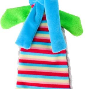 DINGO Plush Crackling Bear Dog Toy with Blue Scarf and Sewn-in Squeaker, Funny for Dog Training, Fetch, Play, Reward, 36 cm Long, Multicolor 17477