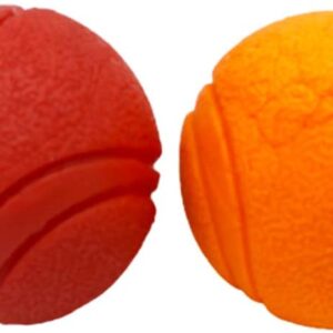 Dog Training High Bounce Solid Ball Doggy Play Balls Hours for Fun for All Dogs and Puppies Solid Rubber Boomer Ball Funny Chew Play Toys (Red & Orange)