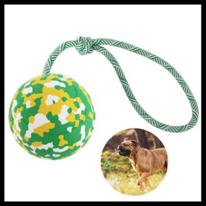 Easing Dog Ball on Rope,Indestructible Chew toys Natural Rubber Dog Toy for Aggressive Chewers Interactive with Pet,Fetch, Catch, Throw and Tug of War Pet