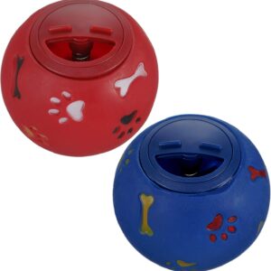 FANTESI 2 Pcs Pet Food Ball, Pet Toy Ball Dog Teeth Cleaning Ball Pet Food Treat Feeder for Training Chewing Playing Treatment Interaction