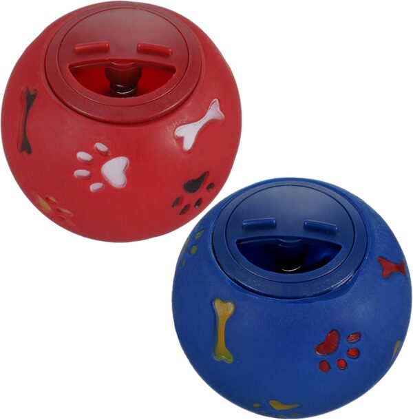 FANTESI 2 Pcs Pet Food Ball, Pet Toy Ball Dog Teeth Cleaning Ball Pet Food Treat Feeder for Training Chewing Playing Treatment Interaction