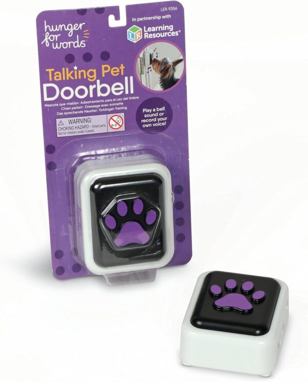 Hunger for Words Talking Pet Doorbell - 1 Piece Doorbell for Dogs, Doggie Doorbell, Perfect for Dog Training, Dog Buttons for Communication, multi