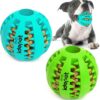 Idepet Dog Toy Ball, Nontoxic Bite Resistant Toy Ball for Pet Dogs Puppy Cat, Dog Pet Food Treat Feeder Chew Tooth Cleaning Ball Exercise Game IQ Training Ball (2 Pack-Blue&Green, 1.95 inch)