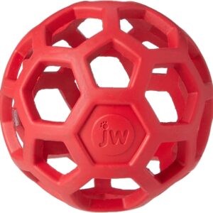 JW Hol-ee Roller Dog Toy Treat Ball Durable Rubber Dog Toy, Chew Treat Dispensing Dog Ball - Medium