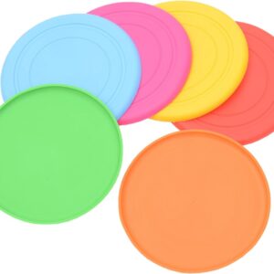 LIXIUHUI 6Pcs Dog Soft Silicone Frisbee,Dog Frisbee Indestructible,Training Toys,Bite Resistant Frisbee Training Tossing Toys Pet Toy, 100% Non-toxic Rubber Frisbees