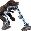 Ousiya Large Dog Rope Toy for Aggressive Chewers, 98 cm Long Tough Dog Chew Rope for Large Dogs 5 Knots Indestructible Dog Rope Dog Tug of War Toy for Training & Dog Teeth Cleaning