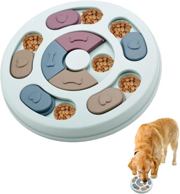 Pet Treat Feeder Puzzle, Dog Puzzle Slow Feeder Dog Toy, Interactive Treat Dispenser Bowl Dog & Cat Toys, Puppy Toys for Training & Improving IQ Through Engaging Dog Brain Games