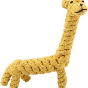 Pssopp Dog Chew Toy Cotton Rope Pet Teeth Cleaning Toy Bite-resistant Giraffe Bite Toy Dogs Chew Rope Tug Toys Interactive Training Toys