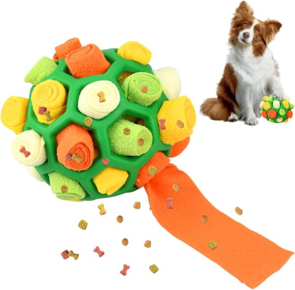 Snuffle Ball for Dog, Interactive Dog Toys Ball, Dog Feeding Mats, Dog Treat Dispenser Toy, Pet Foraging Toy, Slow Feeder Training, Dog Brain Stimulating Toy for Puppy Intellectual Training (Green)