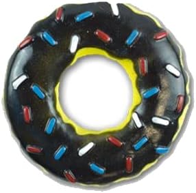 Squeaky Doughnut Dog Toy | Portable Soft Flexible Toy from Small Medium Dogs l Throwing Dog Interactive And Durable | Outdoor and Indoor Cleaning Training Playing Hunting Exercise For Dog Cat (Black)