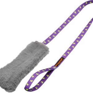 Tug-E-Nuff Faux Rabbit Fur Squeaky Chaser | Durable Dog Tug Toy with Extra Long Handle | Ideal for Interactive Dog Training | Made of Tough Faux Fur | Puncture Proof Squeaker | 118cm (46.5inches)